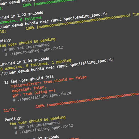 Fuubar: the instafailing RSpec progress bar formatter